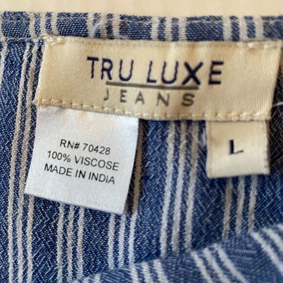 Tru Luxe Mixed Pattern Multicolor Lightweight Viscose Tunic with Tassel Size L - Picture 3 of 8